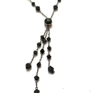Chic Faceted Dainty Gothic Black Beaded Necklace